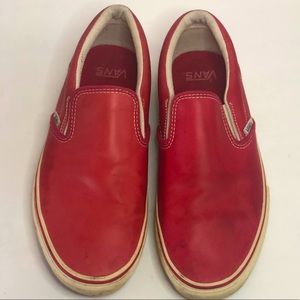 Vans Red Slide On Loafer Skater Men 9.5  Women 11